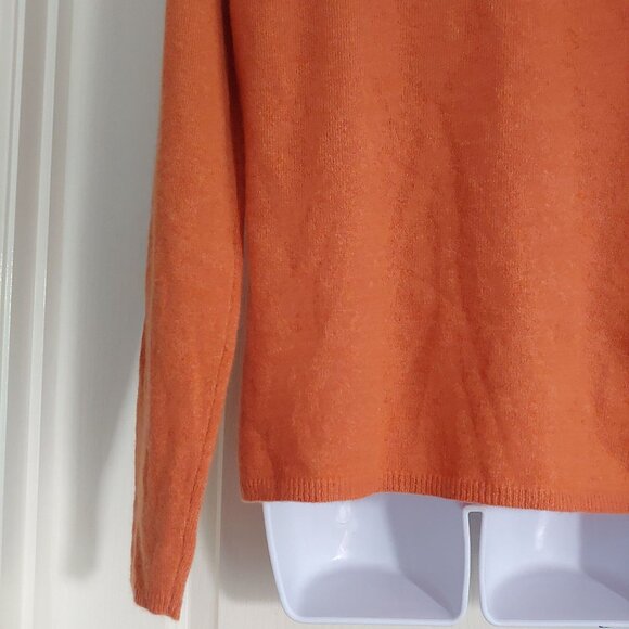 Fiona Womens Burnt Orange 2 Ply Cashmere Long Sleeve Sweater Soft L - Picture 9 of 11